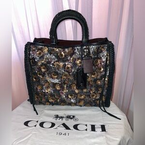 Coach 1941 Rogue 30 Sequins, Customized Leather Whipstitch